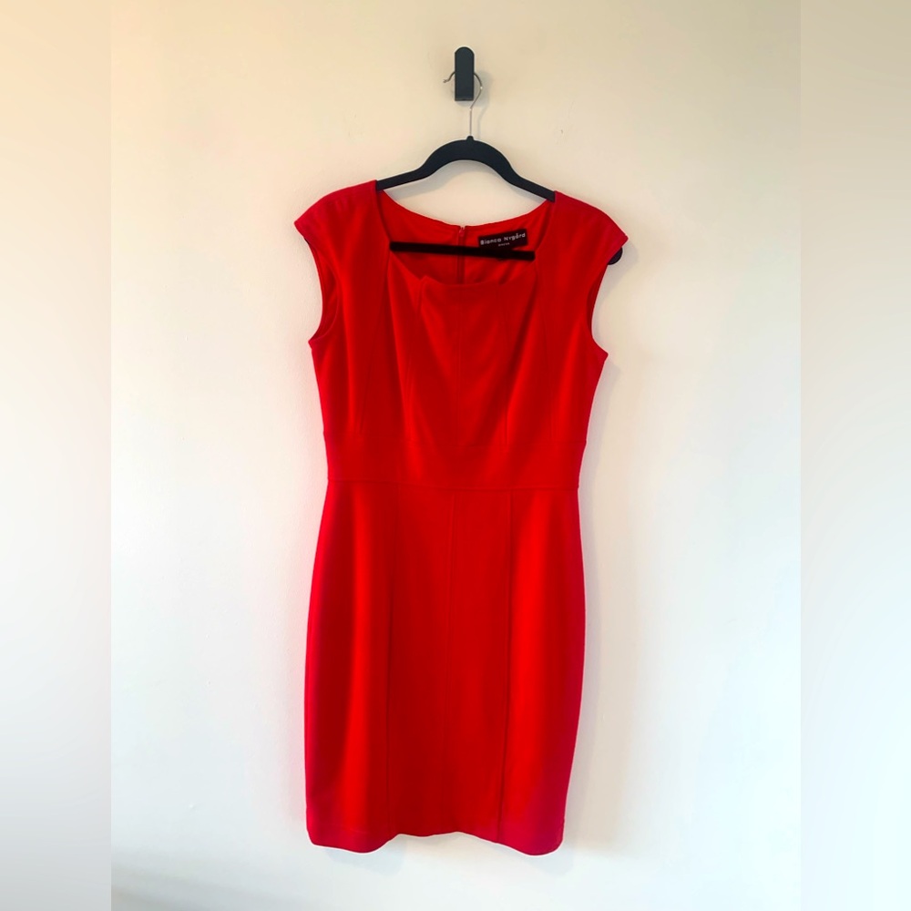 Bianca Nygard Women’s Vibrant Red Sleeveless Midi Dress Size 6